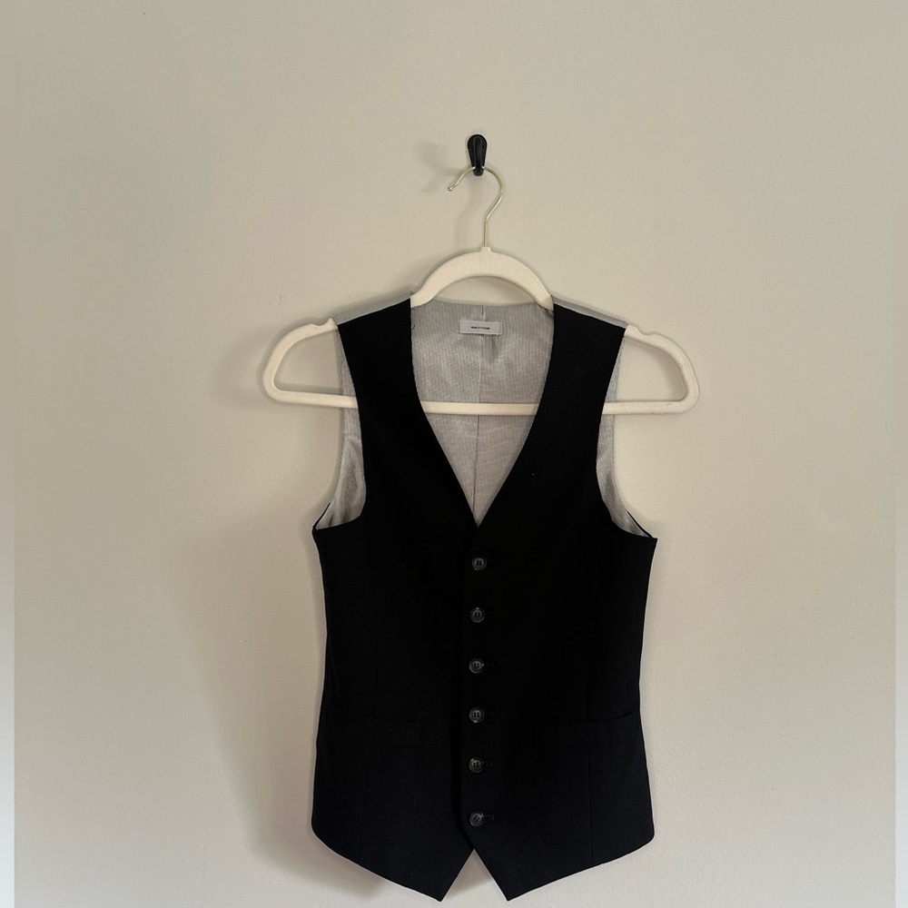 Jf J.Ferrar Men’s Black Suit Slim Fit Vest Size XS